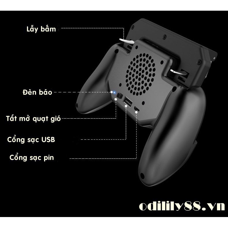 Tay Cầm Chơi Game Cao Cấp Quạt Tản Nhiệt Kiêm Sạc 2000MAh SP+ , Tay Cầm Đa Năng