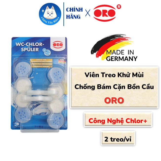[Nội Địa Đức] Treo Tẩy Bồn Cầu Chlor ORO Khử Mùi Sạch Khuẩn Thơm Mát (48g x 2)