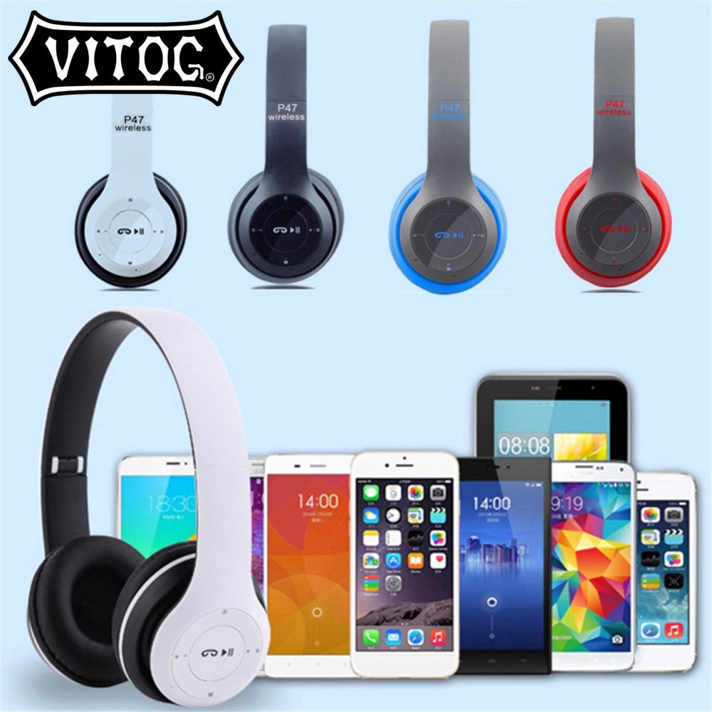 Tai Nghe Không Dây Vitog DJ P47 Bluetooth Kiểu Chụp Tai Chất Lượng Cao