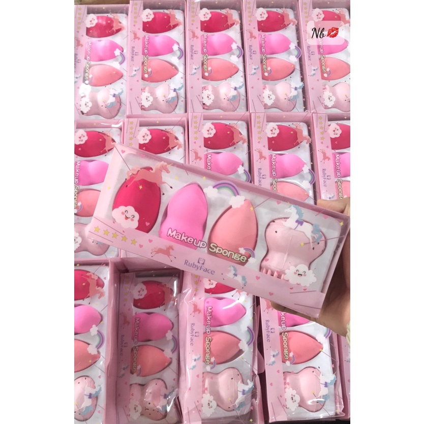 Set 3 Mút liastore Trang Điểm+Bạch Tuộc Rửa Mặt Ngựa Rubyface