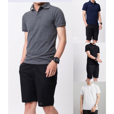 Áo Thun Nam Cộc Tay PoLo cổ bẻ vải trơn khô thoáng mát,form ôm nhẹ nam tính | BigBuy360 - bigbuy360.vn