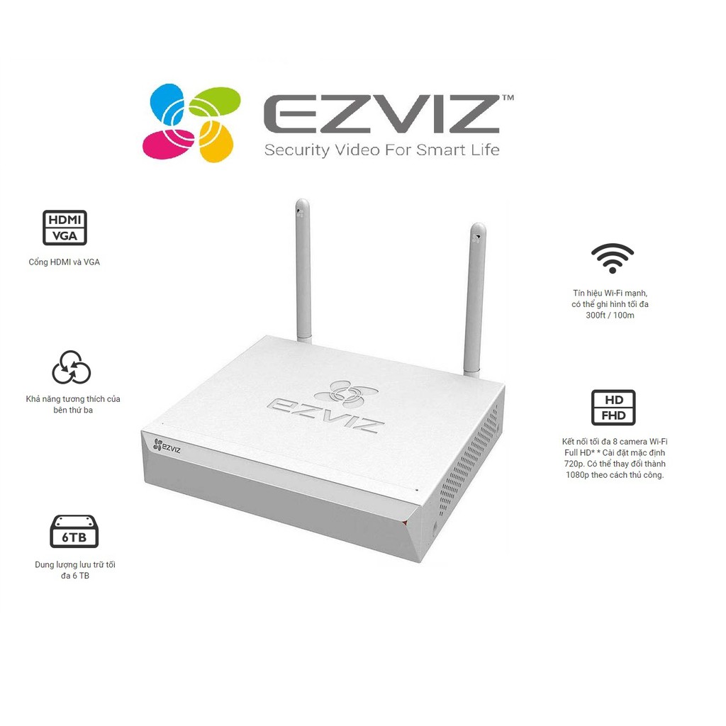 Đầu ghi mạng EZVIZ (NVR)_X5C-8APEC - Hàng chính hãng