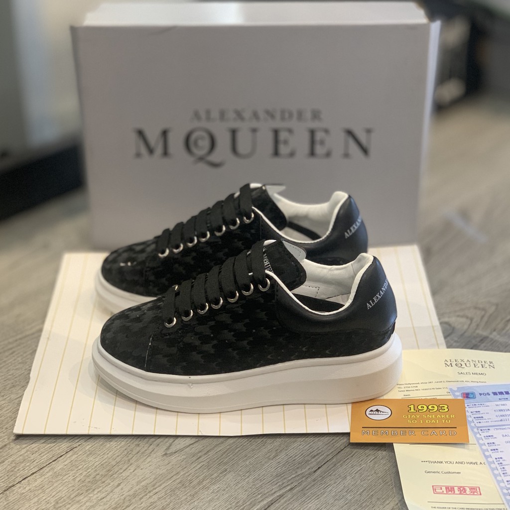 Giày M.C Queen bản Dây Lụa, da đen vảy cá 1993 SNEAKER