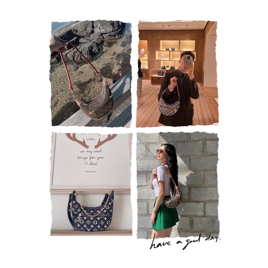 Túi đeo W266-20 dáng bầu hai màu nâu và jeans fullbox nguyên seal code quá là yêu