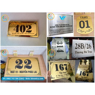 (Hỏa Tốc - Giao Ngay) Biển Số Nhà MÀU Đồng - Bảng số nhà MÀU Đồng Inox - Biển công ty - Bảo hành 10 năm