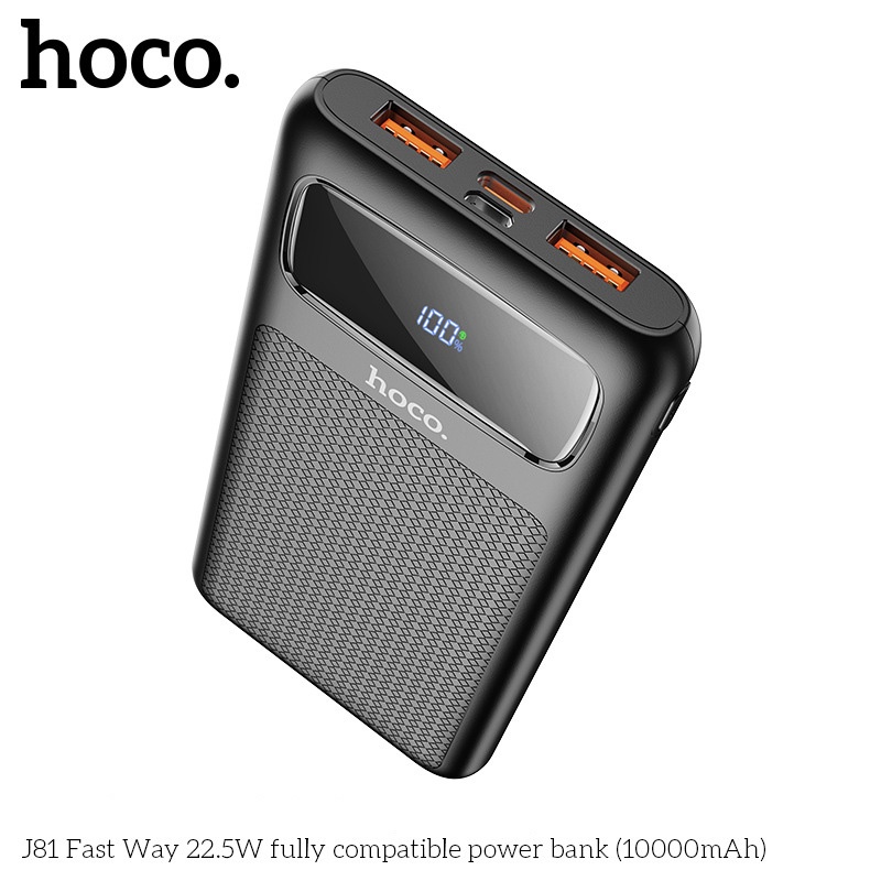 Pin dự phòng sạc nhanh Hoco J81 10000mAh hỗ trợ QC 3.0 và PD 20W - tích hợp 2 Input typeC và microUSB (màu ngẫu nhiên)