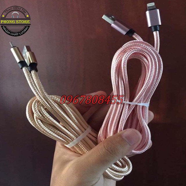 Dây cáp sạc nhanh bọc dù dài 3m,2m,1m chống đứt cho ĐT,sạc dự phòng tiện lợi