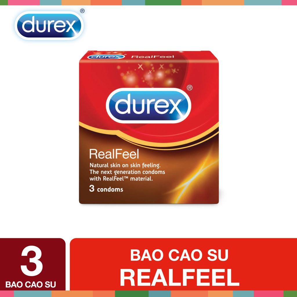 [àng Chất Lượng] Bao cao su Durex Real Feel 3 bao