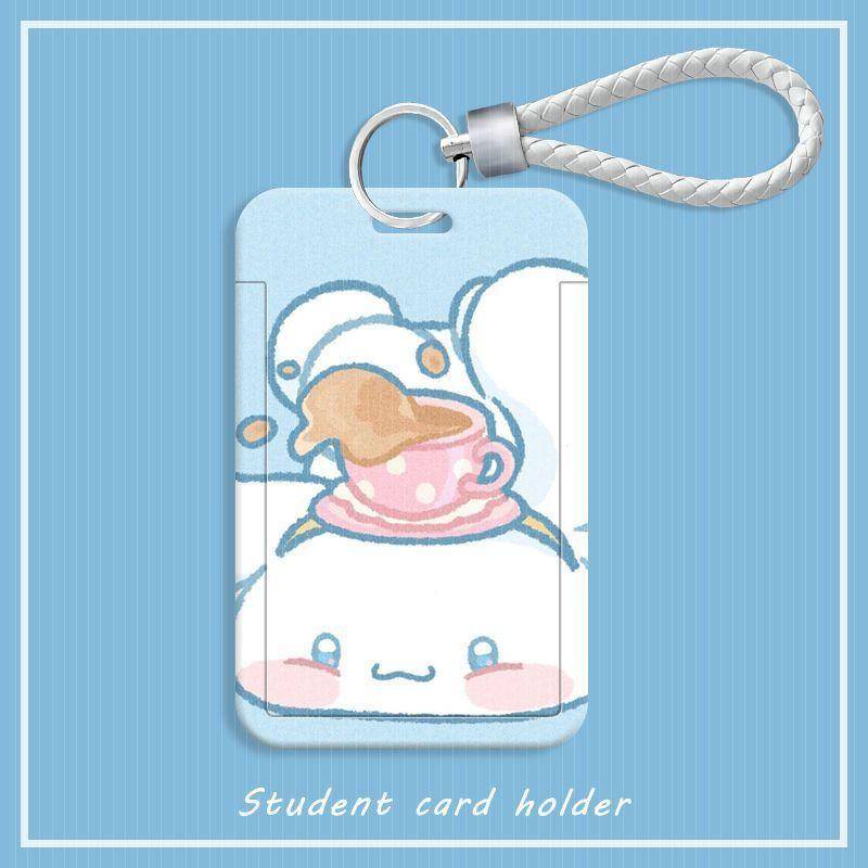 ⭐ iLado ⭐ Thẻ dây đeo thẻ sinh dễ thương Sanrio Kuromi bọc căn cước thẻ hoc thẻ đi làm viên Vỏ bảo vệ bao đựng thẻ học sinh phù hiệu học sinh dây đeo bảng tên dây đeo bảng tên đồ dùng học sinh