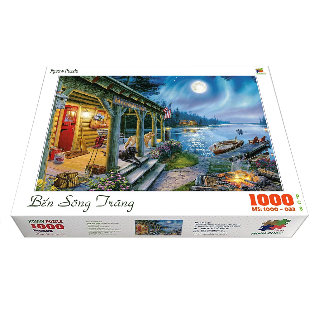 Bộ tranh xếp hình cao cấp 1000 mảnh 50x80cm – Bến Sông Trăng