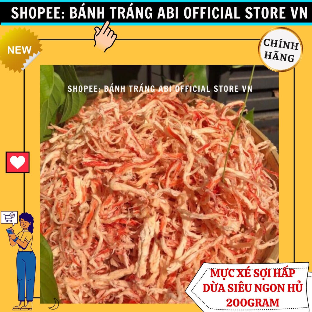 200G MỰC HẤP NƯỚC DỪA XÉ SỢI HỦ PET SIÊU NGON