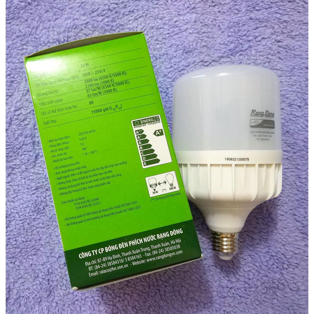 Bóng đèn led bulb Rạng Đông TRỤ 30W