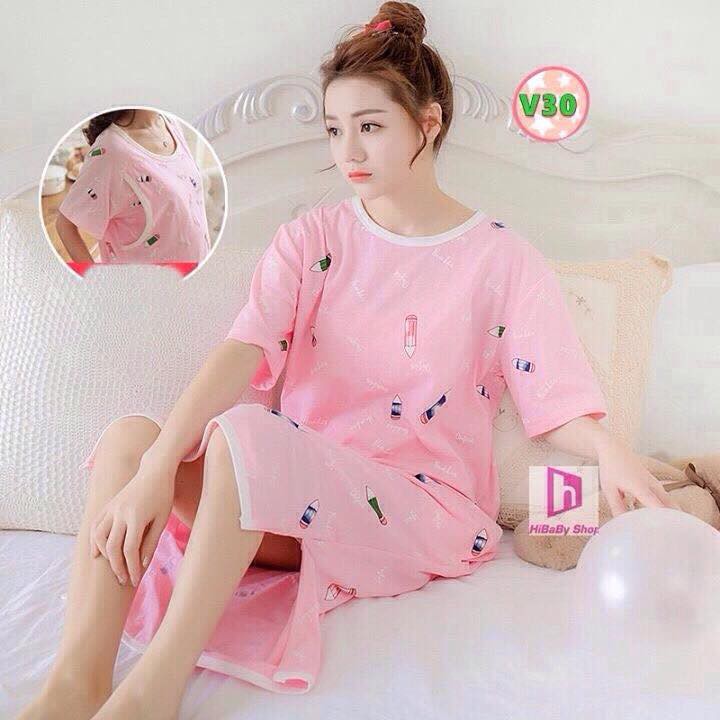 Váy Bầu Sau Sinh Cho Con Bú V30