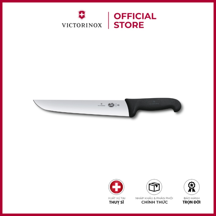 Dụng cụ nhà bếp Victorinox 5.5203.26 FIBROX cán đen, lưỡi dài 26cm, Butcher's Knife– Hãng phân phối chính thức