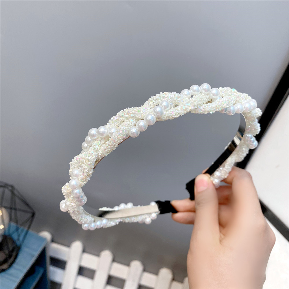 Băng Đô Cài Tóc Đính Ngọc Trai Phong Cách Hàn Quốc