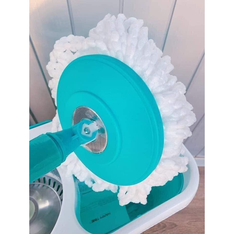 Bộ lau nhà 360 độ Happy Time thân inox chắc chắn tặng kèm miếng bông thay thế tiện lợi