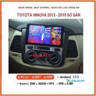 Hỗ trợ lắp đặt tại Hà Nội.COMBO Màn hình ô tô dvd android và mặt dưỡng theo xe INNOVA Số sàn đời 2013-2015 kèm giắc zin.