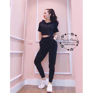 SÉT BỘ ÁO CROPTOP CÓ NÓN