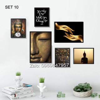 BỘ TRANH PHẬT 6 TẤM TREO TƯỜNG CÓ KHUNG VÀ KHÔNG KHUNG (SET10)