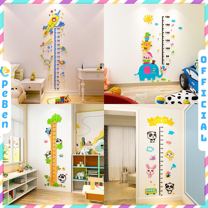 Tranh Mica Thước đo chiều cao cho bé Trang trí phòng cho bé, Trường mầm non Nhiều Size - EPeBen