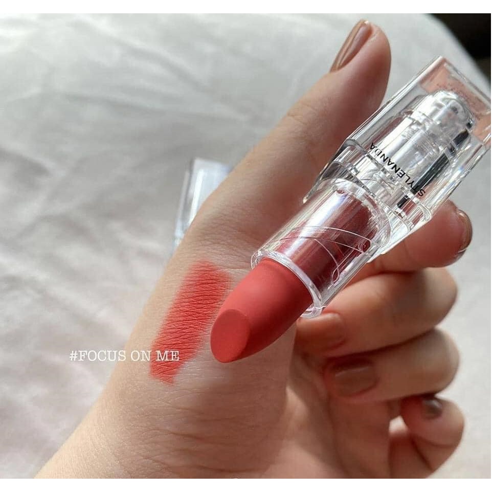 Son 3CE vỏ trong Soft Matte Lipticks Focus on Me (cam hồng đào)