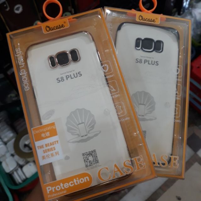 Ốp lưng dẻo silicon viền màu cho samsung galaxy S8 plus chính hãng ou case