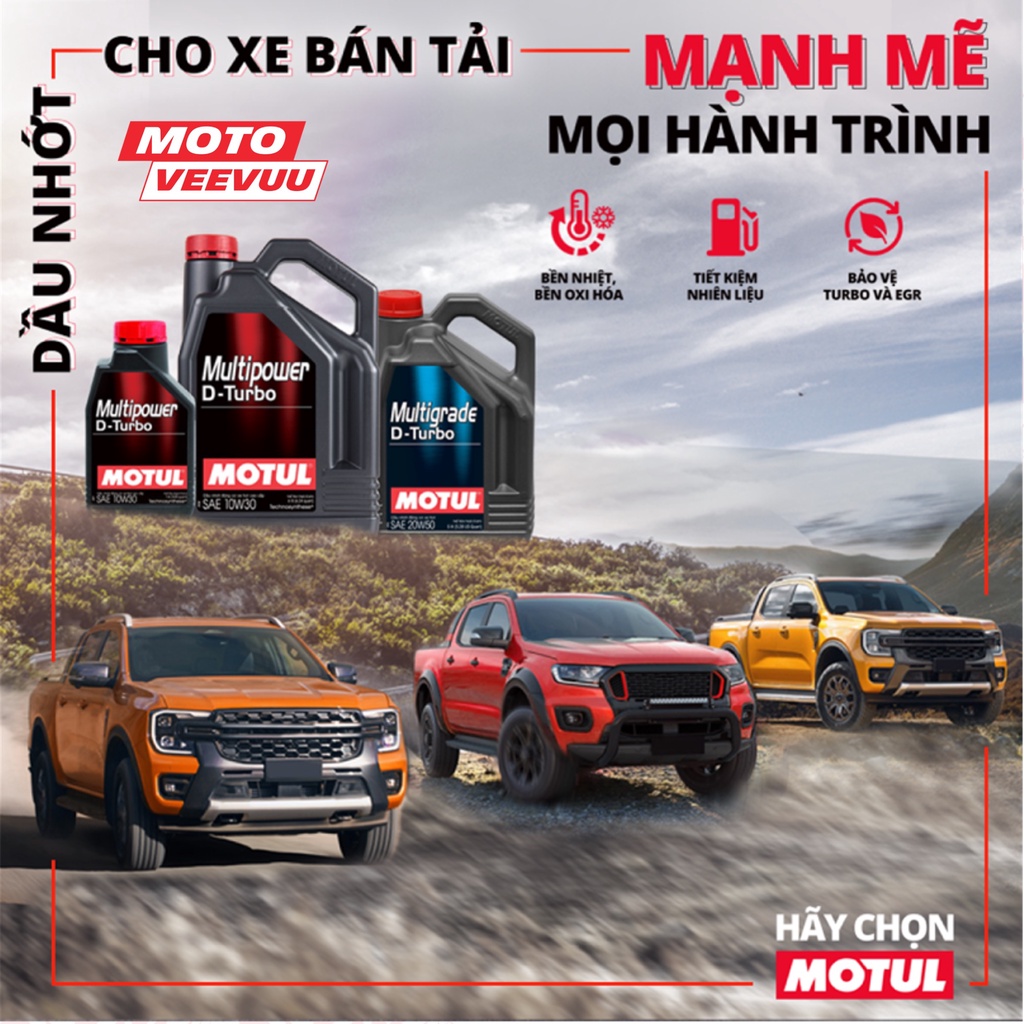 Dầu nhớt oto MOTUL MULTIPOWER D-TURBO 15W40 5 Lít Động cơ dầu Diesel