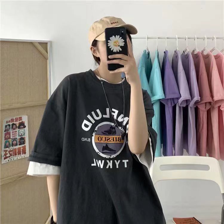 simple áo phông phong cách Hàn Quốc cotton áo phông nam unisex couple áo phông form rộng ifashion lụa retro áo thun kiểu nữ