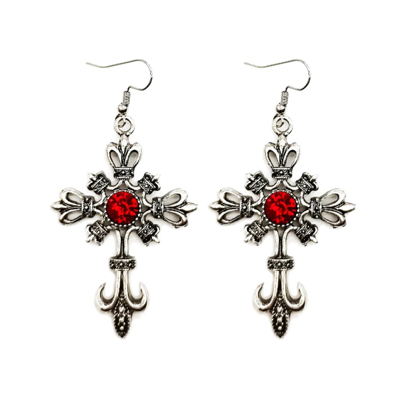 Đôi Bông Tai Hình Thánh Giá Đính Đá Thời Trang Cho Nữ