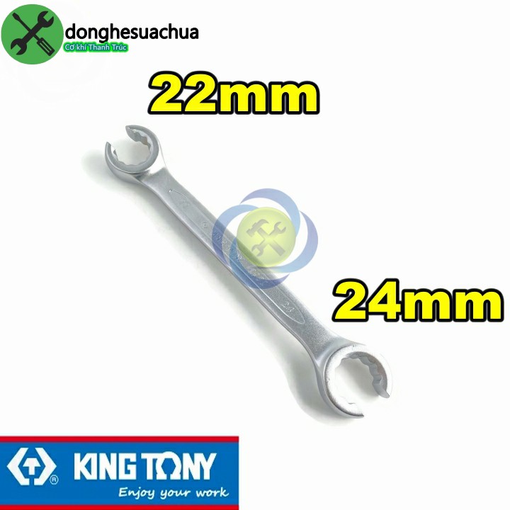 Cờ lê mở ống dầu 22mm -24mm Kingtony 19312224 loại hai đầu