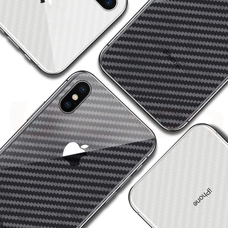 Nhãn dán bảo vệ mặt sau họa tiết sợi carbon 3D cho Iphone 6s 7plus XR XS MAX