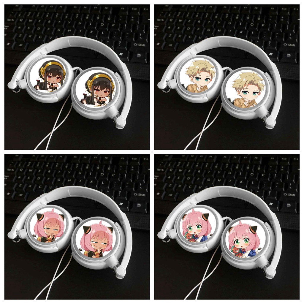 Tai nghe in hình nhân vật SPY x Family ver nằm anime chibi dạng chụp cắm dây tiện lợi