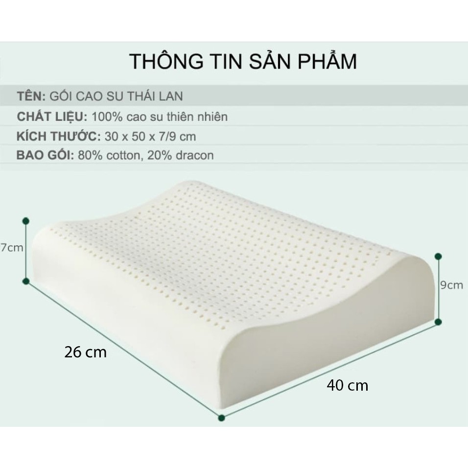 Gối Nằm Cao Su Non Thái Lan Lượn Sóng Cao Cấp, Gối Cao Su Thiên Nhiên Cho Người Lớn, trẻ em