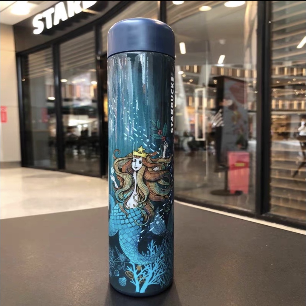 Ly starbucks cốc giữ nhiệt 473ml Thép không gỉ 304 Nàng tiên cá bằng hạt gỗ có hoa văn quà tặng cho bạn bè