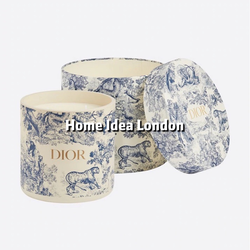 Dior Large Dark Green Rui Print Hydrangea Fragrance Scented Candle Gift Box Indoor Fragrance Grey 280g Hộp Quà Thơm 280g Hương Thơm Hoa Cẩm Tú Cầu Cỡ Lớn Dior