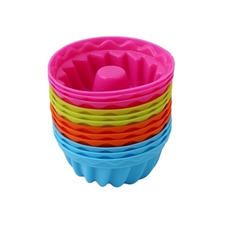 12pcs Tool 3d Tools Pumpkin Shape Cupcake Silicone Cup Cake Mold Muffin