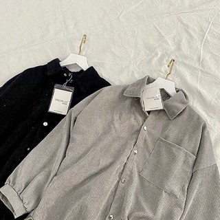 🔅Áo Sơ Mi Nhung Gân Form Unisex