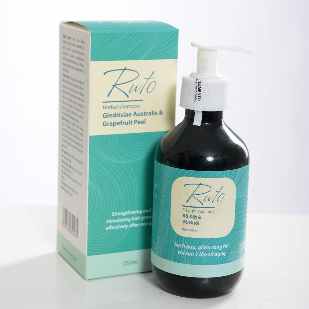 Dầu Gội Thảo Mộc Giảm Rụng Tóc RUTO 250ml giúp tóc chắc khoẻ, cải thiện tình trạng tóc hư tổn, gãy rụng | BigBuy360 - bigbuy360.vn