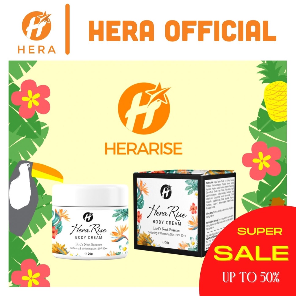 Kem Body chống nắng SPF50++, trắng da, nâng tone Herarise Body Cream