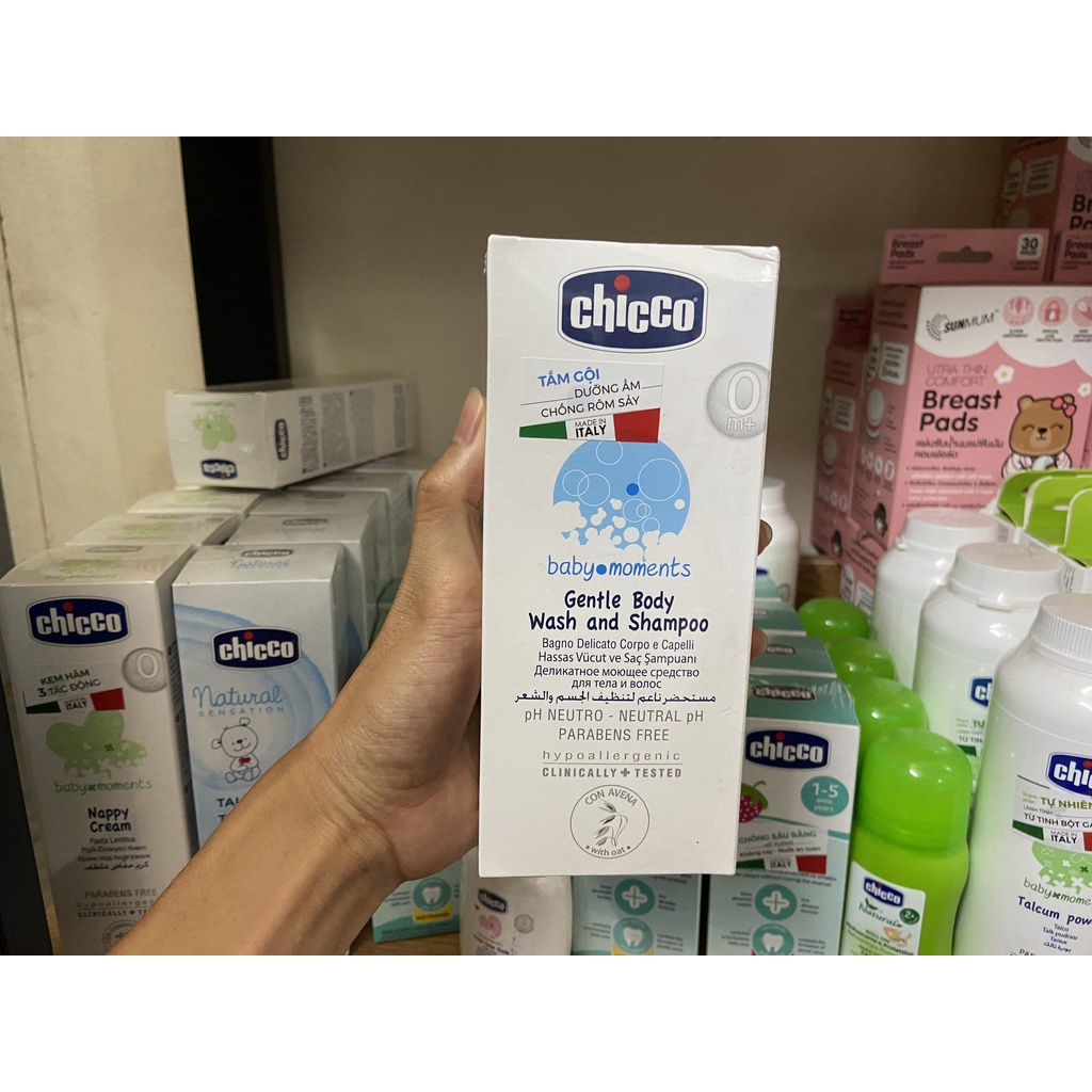 [Chính hãng Chicco] Sữa tắm gội Chicco chai 200ml và 500ml cho bé từ 0M+