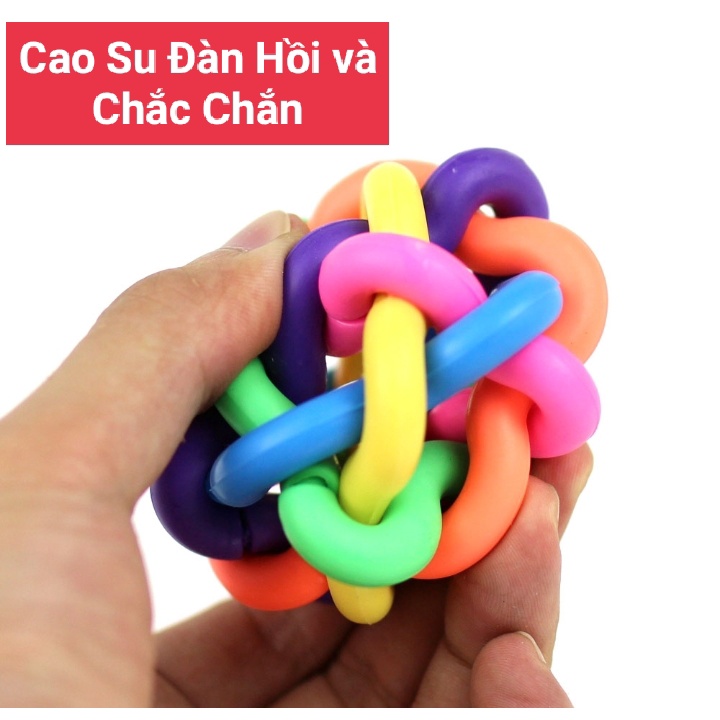 Đồ Chơi Bóng Cao Su Cầu Vồng Có Chuông Cho Chó Mèo - Hàng Loại 1 Siêu Chắc Đẹp