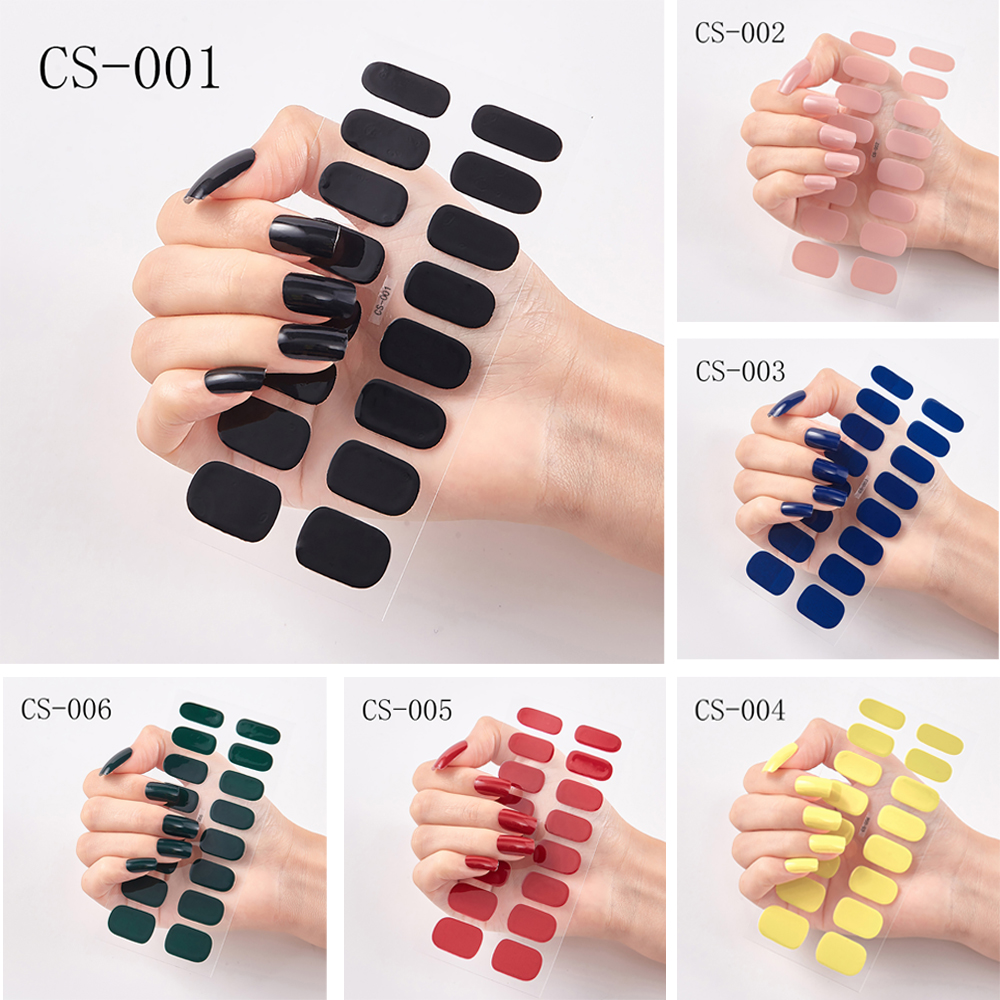 (Hàng Mới Về) Miếng Dán Trang Trí Móng Tay Nghệ Thuật Màu Trơn