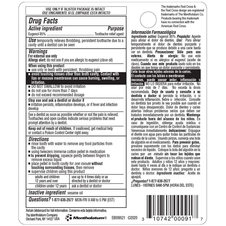 Red Cross Toothache With Natural Eugenol Oil 3,7ML