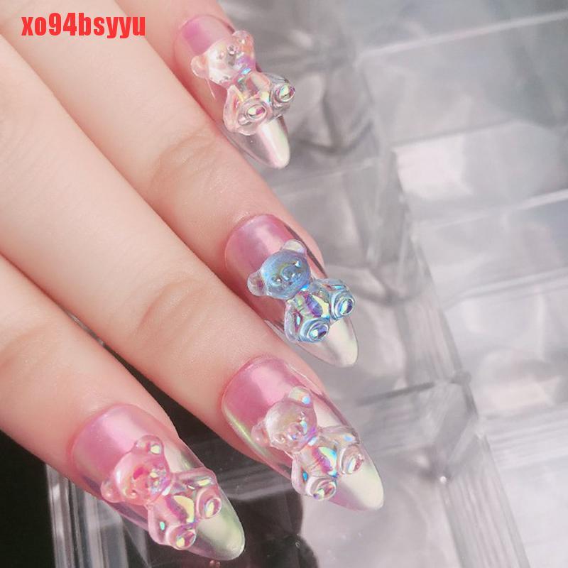 Set 6 Hình Dán Trang Trí Móng Tay Gấu 3D Thời Trang 3 Kích Thước xo94bsyyu