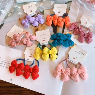 Set 2 dây buộc tóc đính nơ màu kẹo phong cách Hàn Quốc cho nữ