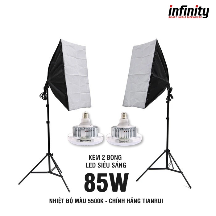 Bộ 2 đèn softbox 50x70cm hỗ trợ livestream, chụp ảnh sản phẩm &amp; thời trang