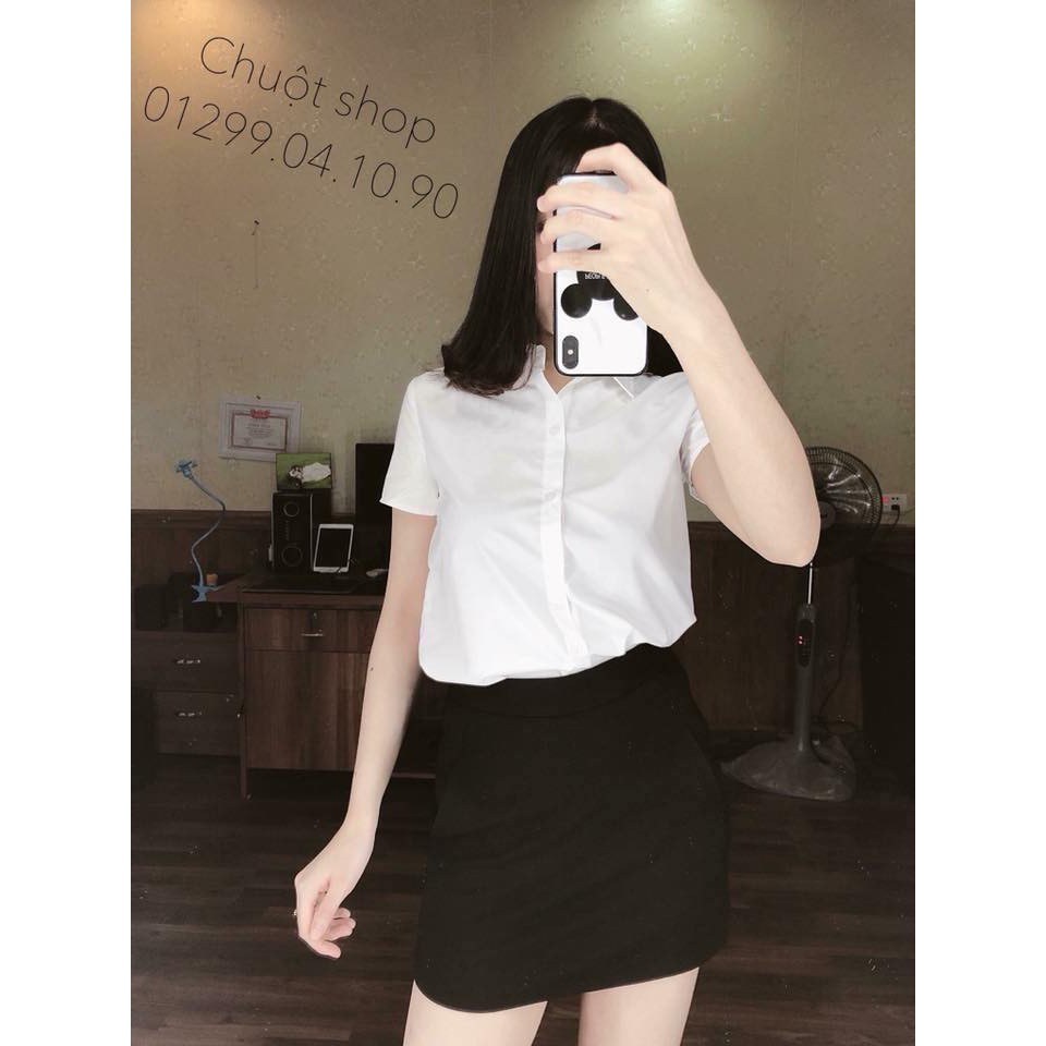 [Mã FAMAYMA2 giảm 10K đơn 50K] Áo Sơ Mi Nữ Xanh nhạt công sở ngắn tay dáng suông, chất liệu đẹp chống nhăn | BigBuy360 - bigbuy360.vn