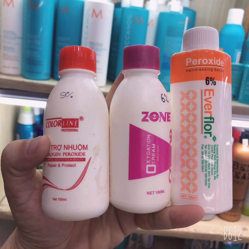 Kem Oxy trợ nhuộm 6% 9% và 12% pha màu nhuộm tóc tại nhà 100ml