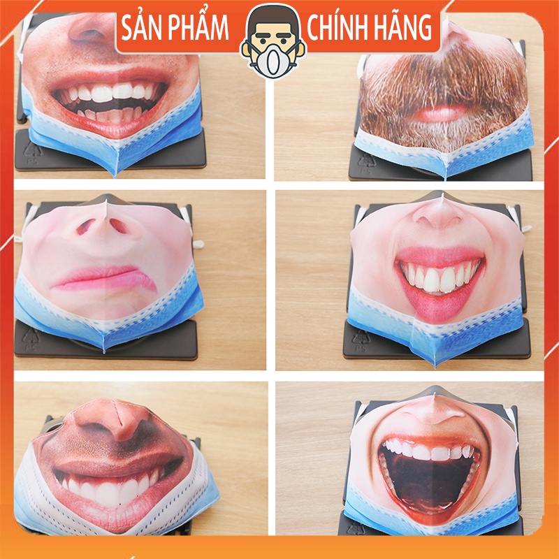 Khẩu trang hài hước dễ thương vui nhộn mặt cười vui tính nhiều mẫu