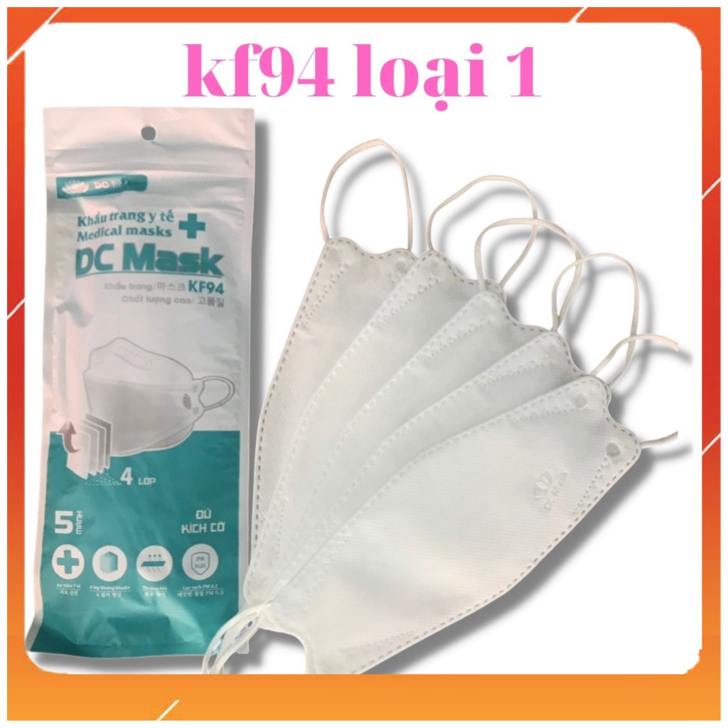 Khẩu Trang y tế 4D Mask KF94 Tiêu Chuẩn Hàn Quốc, gói 5 cái 4 lớp, kháng khuẩn không xù lông thời trang, hàng loại 1 | WebRaoVat - webraovat.net.vn